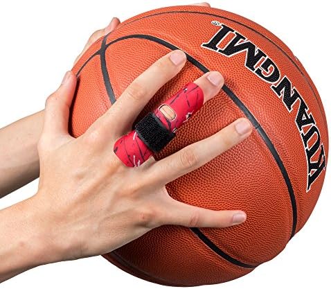 Kuangmi Finger Sleeve Support Protector Finger Splint Brace Use for Pain Relief and Preventing Sports Injuries（S/M, Red
