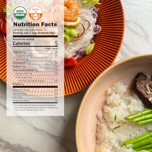 YUHO Organic Konjac Shirataki Variety Pack Low Carb Pasta 38.09 Oz (1080 g) USDA Organic Healthy Angel Hair and Rice(6 Pack Inside) Keto and Paleo Friendly Low Calorie Sugar Free Vegan Ready to Eat
