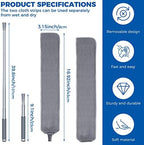 Retractable Gap Dust Cleaner Cleaning Tools with 2 Microfiber Dusting Cloths Long Handle 60inches Washable and Retractable Duster Brush for Cleaning Under Appliances Furniture Couch Fridge