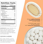 Snackathon Jordan Almonds, White Candy-Coated Almonds, 1 LB Resealable Bag, Made in USA, Bulk Italian Confetti Wedding Favors, Baby & Bridal Showers, Party Buffets, Events & Holidays