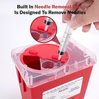 Alcedo Sharps Container for Home and Professional Use 2 Quart (3-Pack), Biohazard Needle and Syringe Disposal, Medical Grade