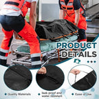 Reallnaive Cadaver Body Bag Heavy Duty Vinyl Mortuary Bag with 8 Side Handles and Center Zipper for Stretcher Combo, Waterproof Cadaver Pouch for Funeral, Outdoor Hunting, 90" x 36", Black