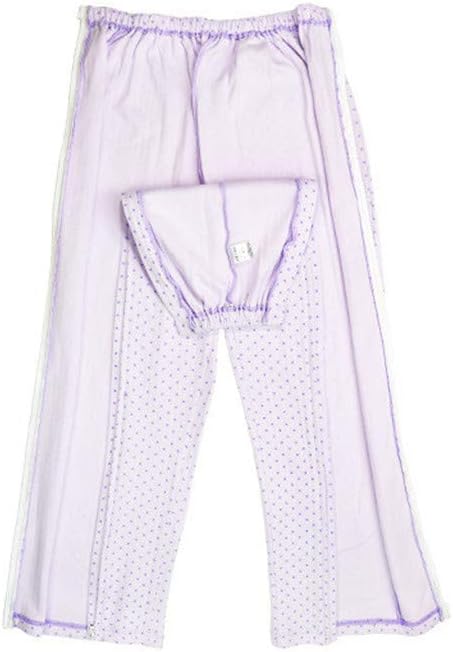 Whryspa Patient Pajamas Home Care Clothing Suit for Fracture,Disability,Surgery Patients,Paralysis,Long Bedridden Elderly,Easy to Wear Off,Pants,L