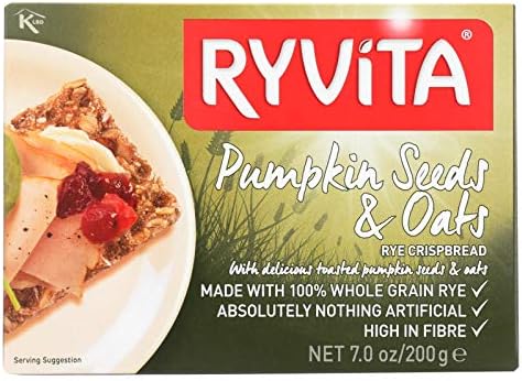 Ryvita Crisp Bread Crispbread - Pumpkin Seed and Oat - Case of 8 - 7 oz.