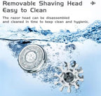 Mini Electric Shaver, Portable Powerful Storm Razor for Men Women, USB C Rechargeable, Battery Power Display, Lightweight Razor for Travel Office Business Trip Grey