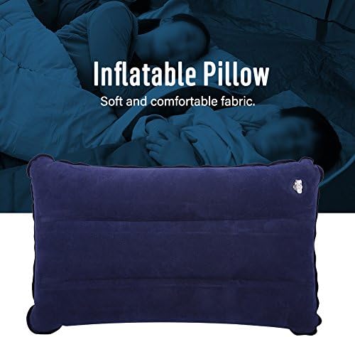 Inflatable Pillow, 2 Colors Portable Folding Casual Inflatable Air Pillow for Outdoor Travel Camping Climbing Hiking Backpacking (Navy Blue)
