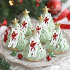 50 PCS Edible Christmas Santa Claus Cupcake Toppers Wafer Paper Merry Christmas Cupcake Picks Edible Santa Claus Party Decorations for Xmas Theme Kids New Year Holiday Party Cake Decorations Supplies