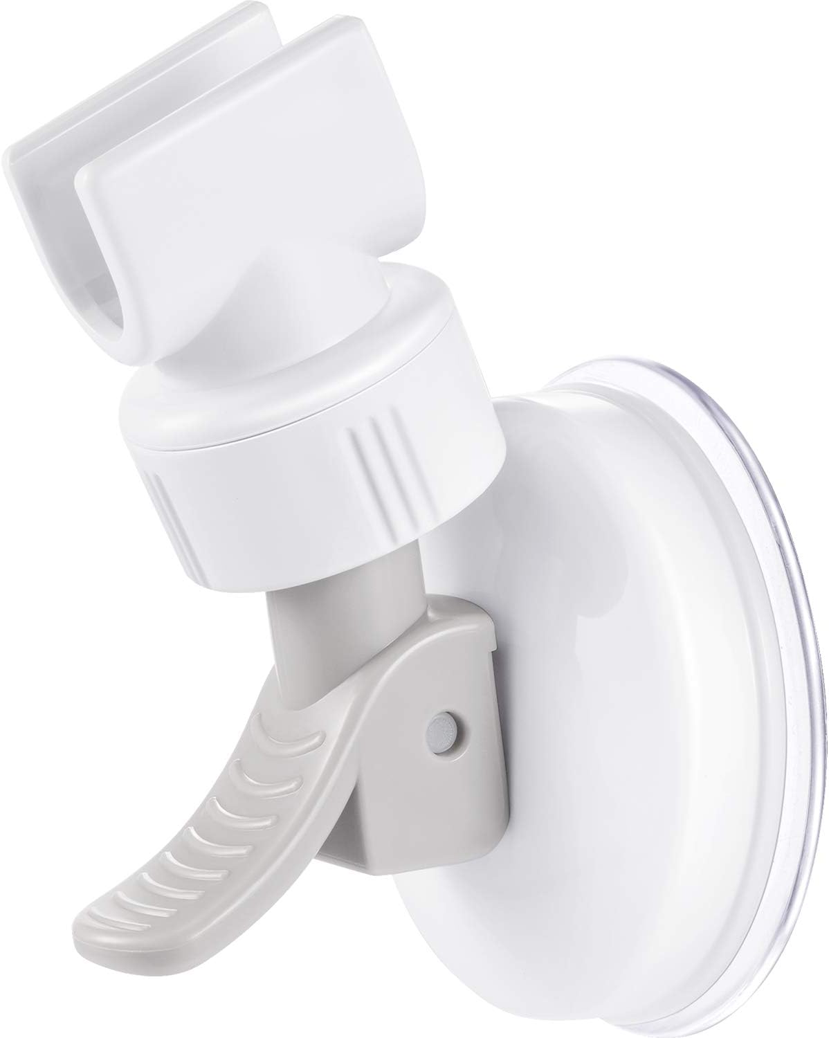 Zhehao Adjustable Shower Head Holder, Removable Suction Cup Shower Head Holder, No Drill Wall Mounted Suction Bracket with Chrome Polished for Marble Glass Metal Ceramic(1,Grey Wrench)