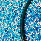 Blue Edible Pearl Sprinkles for Cake Decorations, Baking, Ice Cream, Cookies, Cupcake Topper 2mm White Sugar Pearls for Cake Decorating 130g/4.6oz 1 Bottle (2mm blue light blue)