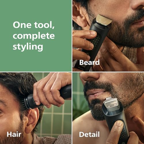 Norelco Philips All-in-One 3000 Series 13 in 1 Trimmer for Men, Beard Trimmer & Head Hair Clipper, Full Metal Self-Sharpening Blades & 8 Length Settings, MG3939/50