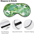 Watercolor Green Tropical Jungle Palm Leaves Sleep Mask for Women Men, Light Blocking Breathable Eye Mask with Adjustable Strap, Pressure-Free Comfortable Eye Cover for Travel Nap