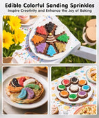 Edible Black Sprinkles for Cake Decorating,150g,Edible Sanding Sugar Crystals,Sprinkle Mix for Cookies,Donut,Ice Cream,Fondant Cake,Caramel Apples,Cupcakes,Desserts,Wedding Birthday Easter Party Supplies
