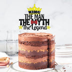 King The Man The Myth The Legend Cake Topper,Dad Birthday Theme Happy Father's Day Party Decor, Retirement Party Decoration Supplies.