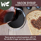 Peruvian Yacon Syrup a 100% Natural Sweetener - Low Glycemic Index - Vegan - Organic - Substitute for Sugar, Honey and Molasses - Packed with FOS (fructooligosaccharide) a Prebiotic Fiber and Inulin - In an Easy Squeeze Dripless Bottle by Wholefort
