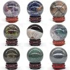 40MM Gemstone Spherical Crystal Home Decoration Natural Gemstone Ball Mineral Polished Gemstone Massage-Iron Pyrite