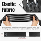 supregear 2 Pcs Hamstring and Thigh Compression Wraps, Adjustable Thigh Brace for Muscle Sprain, Quadricep Support Sleeve for Men and Women, Elastic Bandages for Knee Calf Arm Leg, 150 cm/59 in, Black