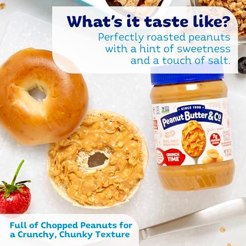 Peanut Butter & Co. Crunch Time Peanut Butter, Non-GMO Project Verified, Gluten Free, Vegan, 16 Ounce Jars (Pack of 2)