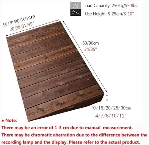 4" 7" 8" Rise Threshold Ramp Doorway, Wood Wheelchair Ramp, Non-Slip Entry Ramp, Accessible Ramp Shed Ramp for Walker/Cart/Scooter/Home Steps(35x28x8''/90x70x20cm)