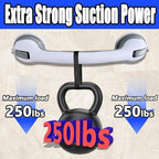 Shower Grab Bars for Seniors, Shower Handles for Elderly Suction Cup,2 Pack 16.19 Inch,Handicap Grab Bars for Bathtubs and Showers Wall, Bathroom Safety for Showers Walls Heavy Duty, No Drilling，Grey