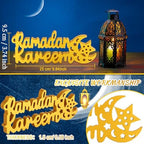 Queekay Ramadan Kareem Decorations for Home Ramadan Kareem Table Decor 9.84 x 3.74 Inch Mubarak Sign Wooden Centerpiece Tabletop Decor for Islamic Gifts Home Office Party Decorations
