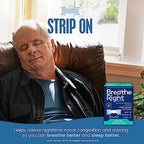 Breathe Right Nasal Strips, Extra Strength Clear Nose Strips, Drug-Free Nasal Congestion Relief for Better Breathing, Help Relieve Snoring, Caused by Colds & Allergies, Deviated Septum, 44ct