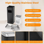 BEAMNOVA Outdoor Trash Can Black Indoor Stainless Steel Commercial Garbage Can Industrial Garbage Enclosure Inside Cabinet with Lid Waste Container, Black, 25 * 25 * 68 cm / 9.8 * 9.8 * 26.8 in
