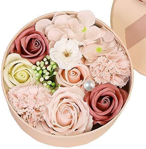 Luxury Beautiful Flora Scented Roses/Carnation Flower Bath Soap with Stem, Flower Soap in Gift Box, Gift for Birthday/Valentine's Day/Mother's Day (Pink)