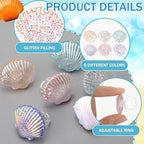Kenning 48pcs Resin Seashell Cupcake Ring Toppers Under the Sea Cupcake Topper for seashell Theme Birthday Party Cake Decorations Baby Shower Weeding Anniversary Sea Party Supplies
