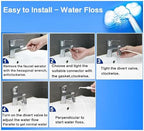 Water Flosser for Family Use 3 Jet Tips & 3 Toothbrush for Faucet & Shower, Oral Irrigator Non-Electric Safety , Dental Oral Care Tooth Cleaning
