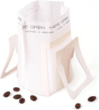 50 Count Hanging Ear Coffee Filter Bags - Disposable Portable Single Serve Drip Coffee Filters, Non-Woven Pour Over Pouches for Travel, Camping, Office & Home