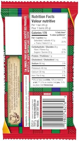 Nestle Mackintosh's 24 Pack Creamy Toffee - 45g Individually Wrapped Bars in Original Display Box Product of Canada
