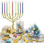 The Dreidel Company Jumbo Hanukkah Fillable 6.5" Inch Dreidel, Stands Straight on Table, Can Be Filled with Hanukkah Gelt or Any Hanukkah Item (2-Pack)