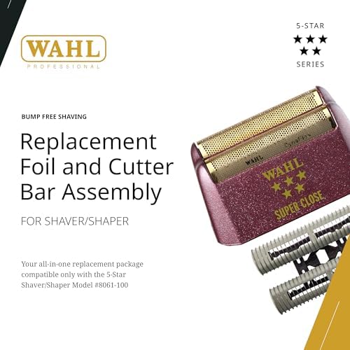 Wahl Professional 5 Star Series Shaver Shaper Replacement Foil & Cutter Bar Assembly, Super Close, Gold