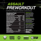 MusclePharm Assault Pre Workout Powder for Men & Women – Energy & Strength Boost Pre-Workout Supplements with Beta Alanine, Caffeine, Creatine & Betaine Anhydrous – 30 Servings, Fruit Punch Flavor