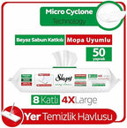 Sleepy Easy Clean White Soap Additive Mopa Compatible Floor Cleaning Towel, 50 Sheets