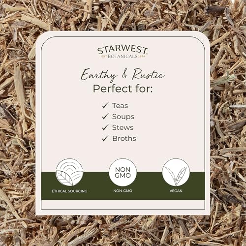 Starwest Botanicals Nettle Root Organic - Dried Stinging Nettle Root, Loose Leaf Herb for Tea, Soups, Stews, & Broths, Urtica Dioica, Cut & Sifted, Certified Kosher, Non-GMO - 4 oz Pouch