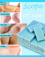Maryton Disposable Foot Scrubber Pumice Pads, Pedicure Pumice Stone Dead Skin Callus Remover for Feet, 40Pcs (Blue Medium Coarse)