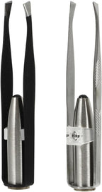 SOLUSTRE Eyelash Extension Tweezers 2pcs Tweezers with Light LED Tweezers Pliers Tool Stainless Steel Eyebrow Facial Hair Removal Cosmetic Makeup Tools 9. 8x2cm Mens Grooming Trimmer