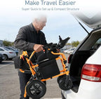 YF001 Zygenair Electric Wheelchair 330Lbs Capacity Foldable Electric Wheelchairs for Adults with 12Ah Lithium Battery, 15 Miles Range Power Wheelchair, Motorized Wheelchair 500W Motors(Orange)