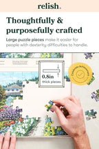 Relish Dementia Puzzles for Adults, 63 Piece Monet's Garden Jigsaw Puzzle, Dementia Activities for Seniors