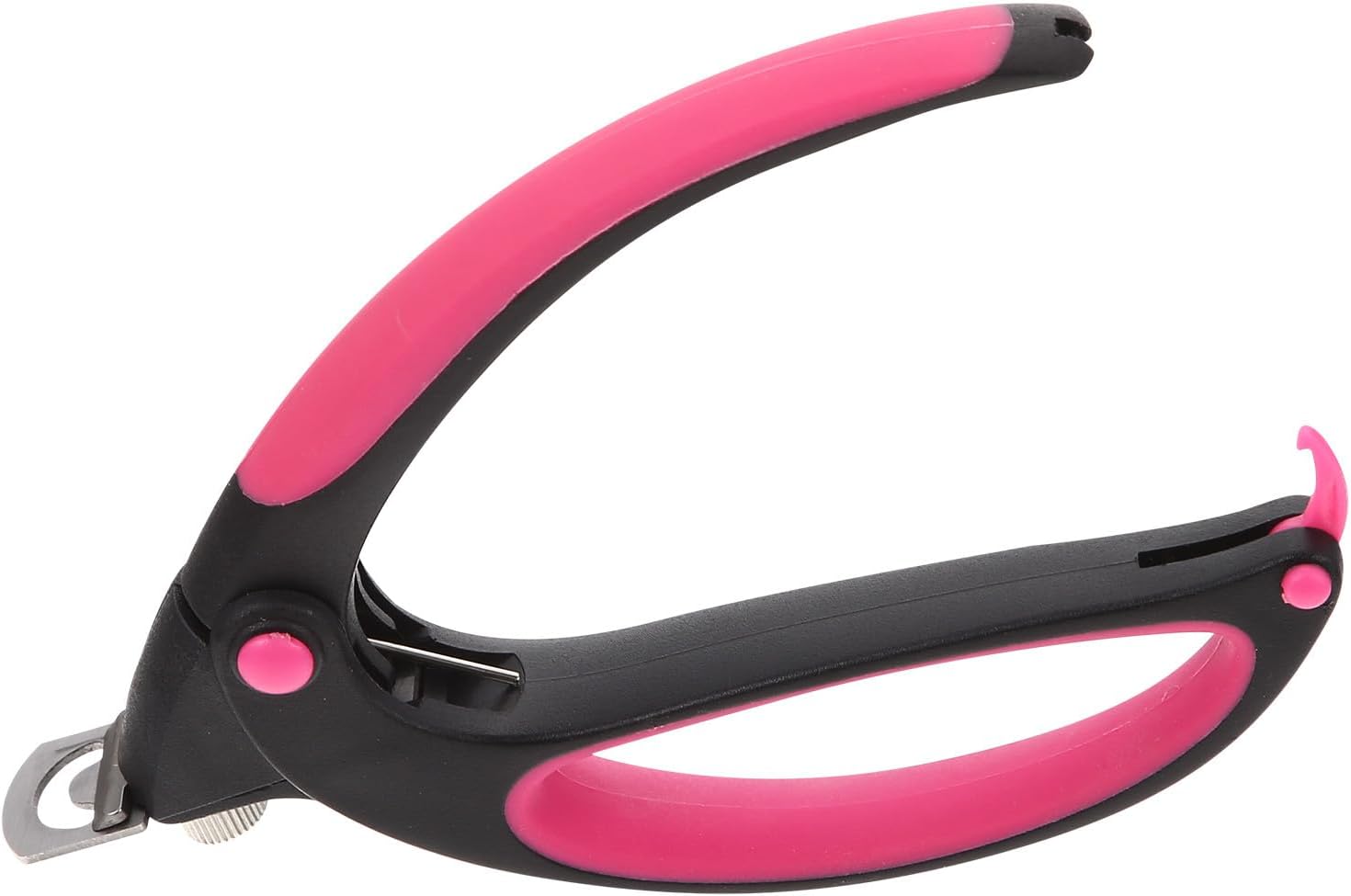 Healifty Nail Clipper Fingernail Trimmer Stainless Steel U-Shaped Nail Cutter Curved Edge Manicure Tool for Home and Black Rose Color