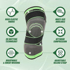 Knee Compression Sleeve with Strap, 1 Pack High Stretch Knee Sleeve Knee Support for Women Men, Knee Braces for Knee Pain Relief Arthritis Meniscus Tear Sports Workout Running(XXL Green)