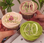 Happy Birthday Cupcake Party Decorations, Gold Mirror Acrylic，Acrylic Number Cupcake Topper,12 Pieces,40th Birthday Cake Toppers,40th Cupcake Topper,(40th Birthday Cupcake)