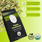 Tribal Trail Fennel Seeds Organic | 4.02 oz | USDA Organic & Non-GMO | Recyclable Kraft Bags | Best for Tea, Smoothies & Cooking | Ethically Sourced Spices from South India