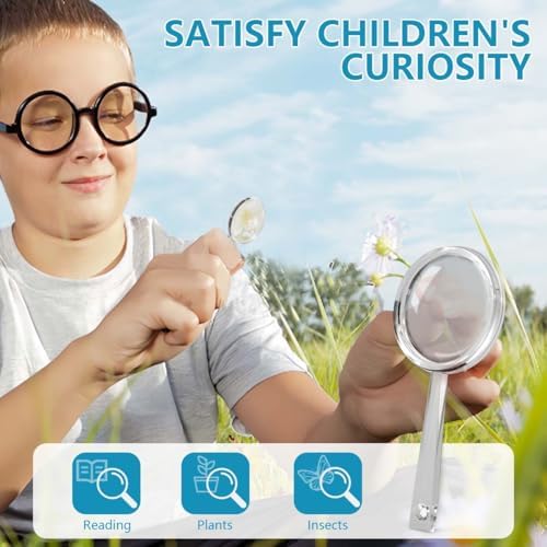 OBTANIM 20 Pack Mini Plastic Handheld Magnifying Glasses Portable Reading Magnifier for Senior and Kids, Hand Lens 5X Magnifier for Home, Indoor and Outdoor Use