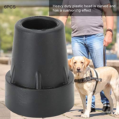 ZJchao Walking Stick Tips, 6pcs Heavy Duty Non-Slip Plastic Tips Replacement Pole Tip Protectors Fits Most Standard Hiking Poles with 19mm Hole Diameter