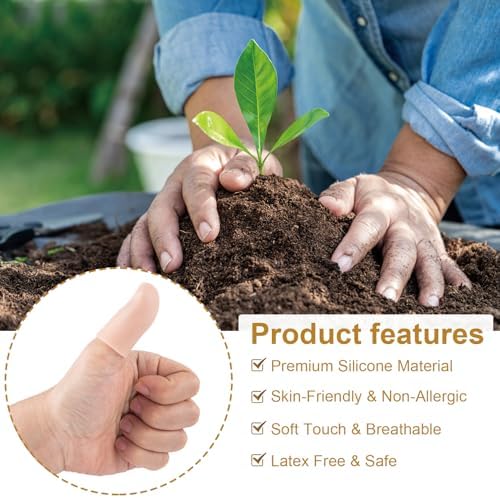 10pcs Gel Finger Cots, Soft Flexible Finger Cap Covers, Thumb Support Protector for Hands Cracking, Eczema Skin, Trigger Finger Arthritis Pain Relief