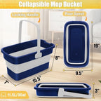 Collapsible Mop Bucket for Cleaning with Handle, Silicone Square Wash Bucket for Windows Cleaning Car Washing,Cleaning Supplies Organizer Plastic Water Bucket