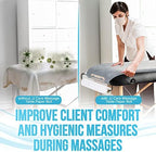 JJ CARE Disposable Massage Table Sheets - 100 Sheets [31.5" x 328 ft, 2 Roll] - 50% Thicker Perforated Massage Bed Cover, Non-Woven Disposable Roll for Massage Table for Waxing, Facial, Tattoo, & Spa