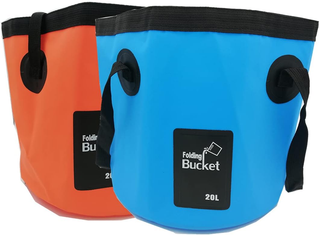 MIZORLIE Collapsible Buckets, Camping Water Storage Container 5 Gallon(20L) Portable Folding Bucket Wash Basin